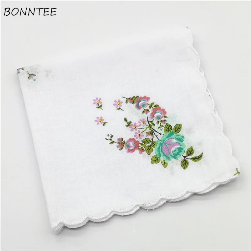 

Handkerchiefs Women Floral Printing Harajuku Classic Elegant Soft Simple Womens Square Handkerchief Korean Style Leisure Daily