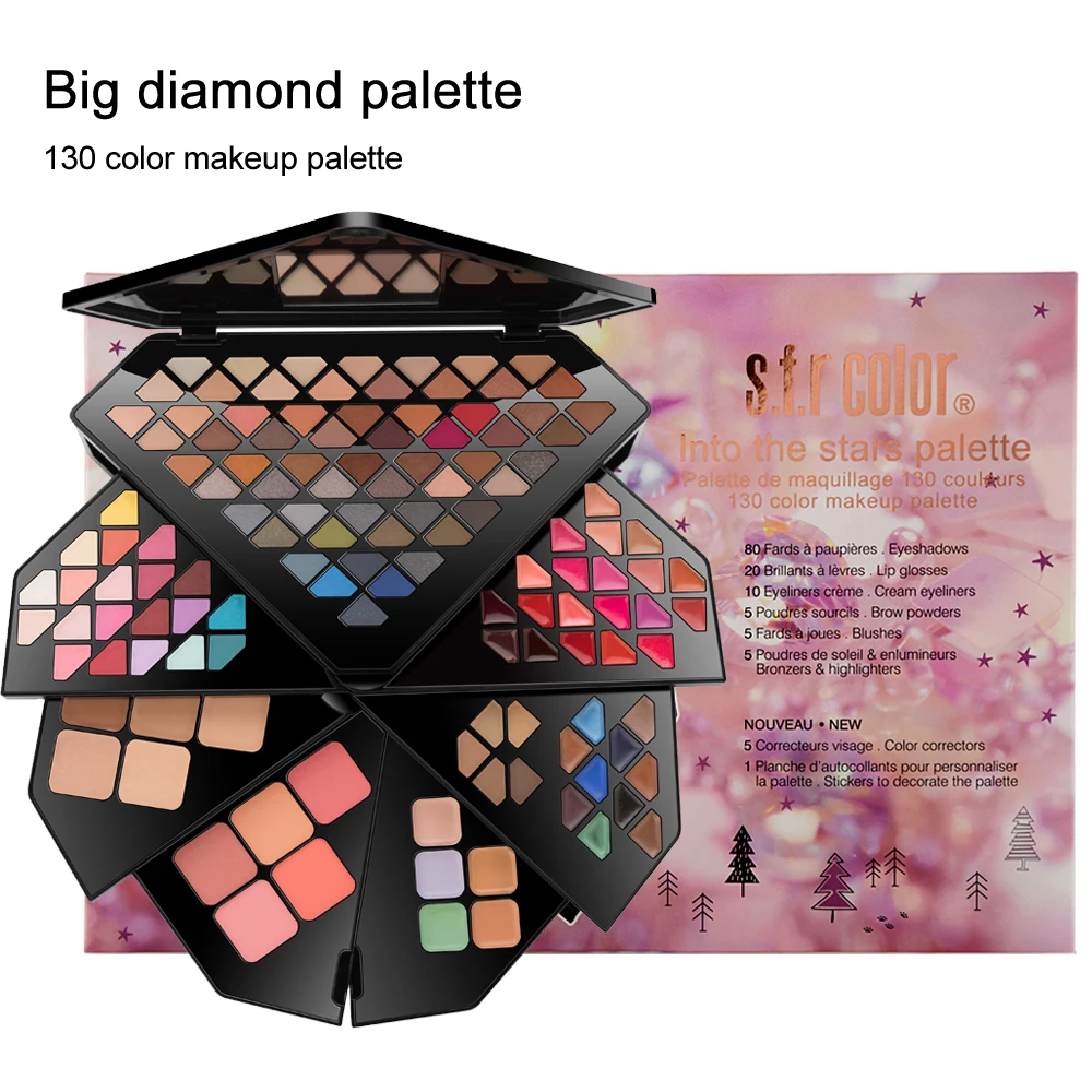 

Luxurious Christmas Gift 130 Colors Makeup Full Set Include Eye Shadow/Lip Gloss/Eyeliner/Eye Brow/Concealer/Blush/Highlighter