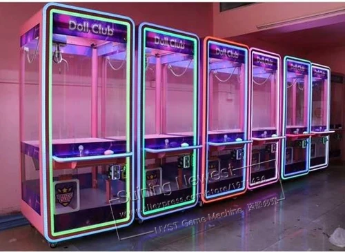 Beautiful Doll Club Transparent Amusement Game Machine Coin Operated Toys Cranes Claw Machine For Kids and Adults
