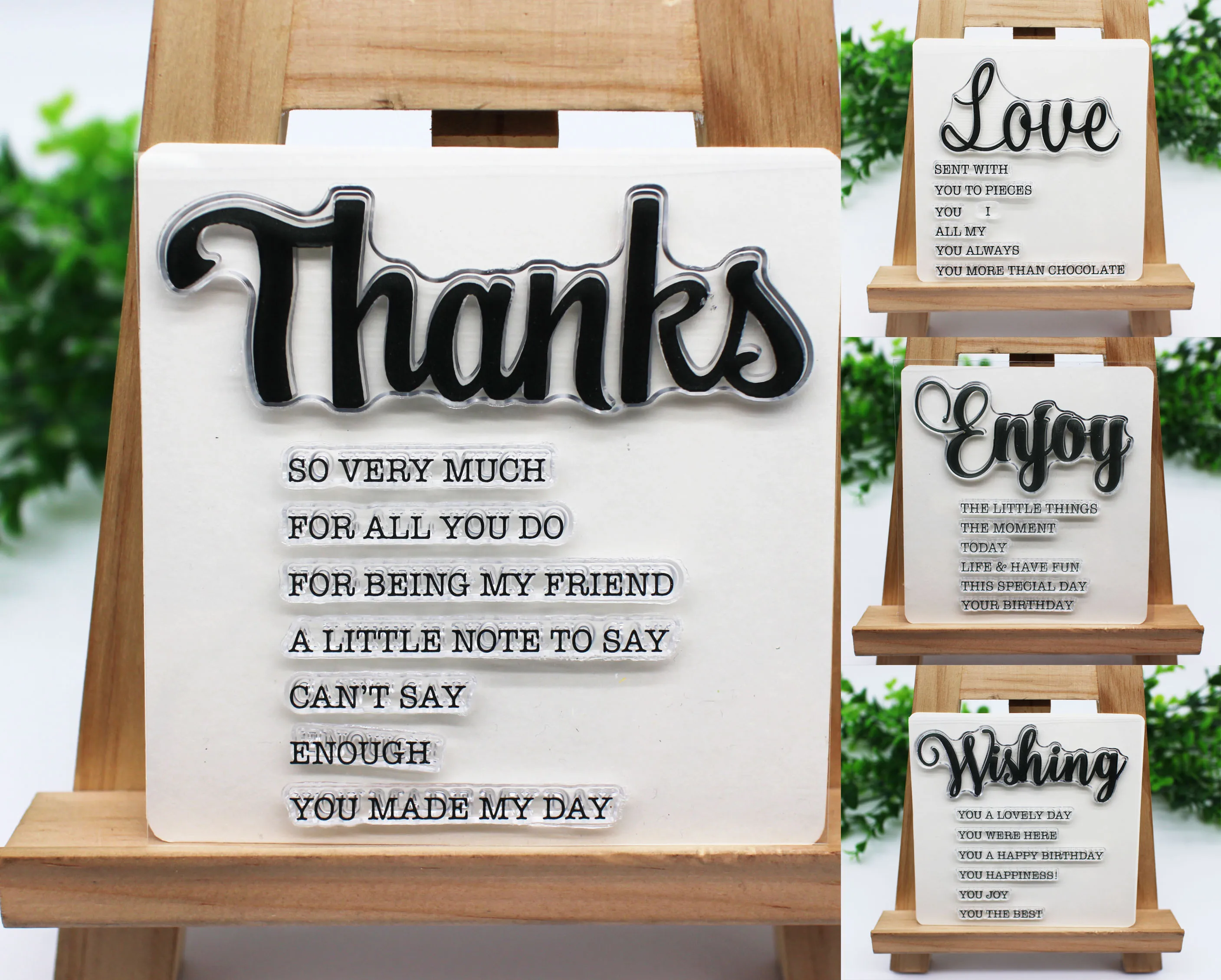 Прозрачные штампы с надписью Thank/wish/love/hug силиконовые пломбы для скрапбукинга