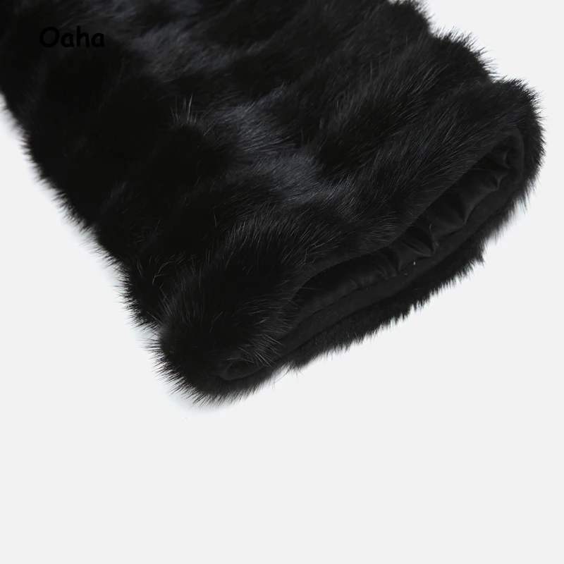 Rayé Oaha Fourrure Noir Avec La Top Femmes Vison Naturelle Taille De Cut Capot Amovible Manteau Fond D'hiver Qualité Survêtement Vestes Plus Vague 1w1rqZ0