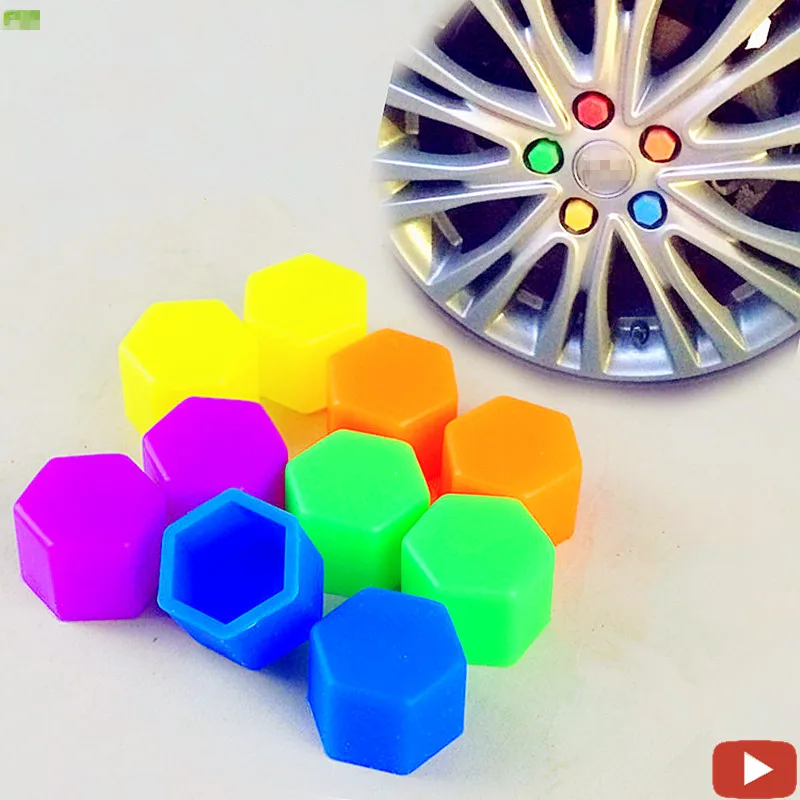 

FLYJ 20 PCS Car Wheel Hub Screw Cover luminous Nut Caps Bolt Rims Siliconel glow rubber cap For BMW volkswagen ford toyota mazda