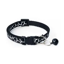 Colar de gato leve moda crack impressão náilon pet cat collar ajustável segurança bell pet coleiras para cães pequenos filhotes gatinho