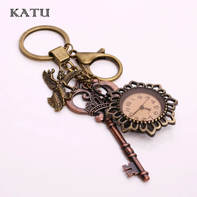 Katu Fashion Lace Pocket Watch Key Chain Metal Vintage Key Pendant Key