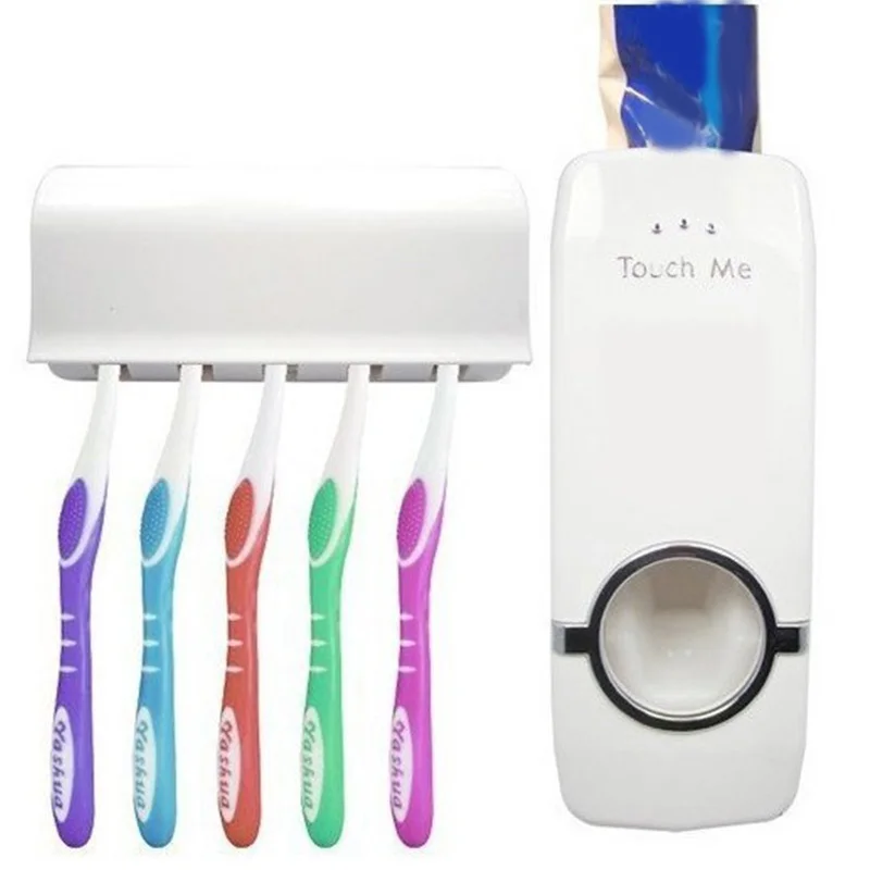Автоматический Дозатор зубной пасты, бытовая настенная подставка для зубных щеток, крепежные наклейки, высокое качество, наборы держателей зубных щеток