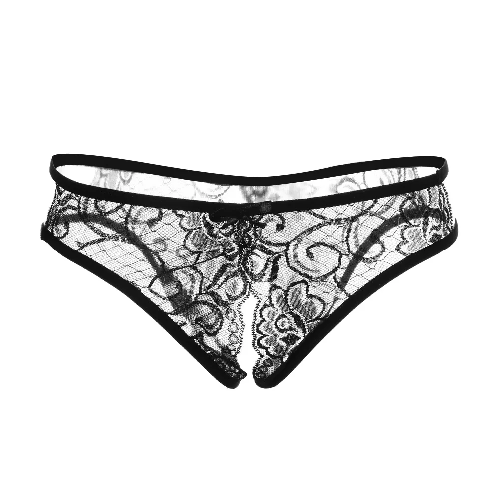 

1PC 2019 Floral Sexy Underwear Crotch Women Erotic Lingerie G-string Women Bikini All Low Open Nightwear Max Lace Rise