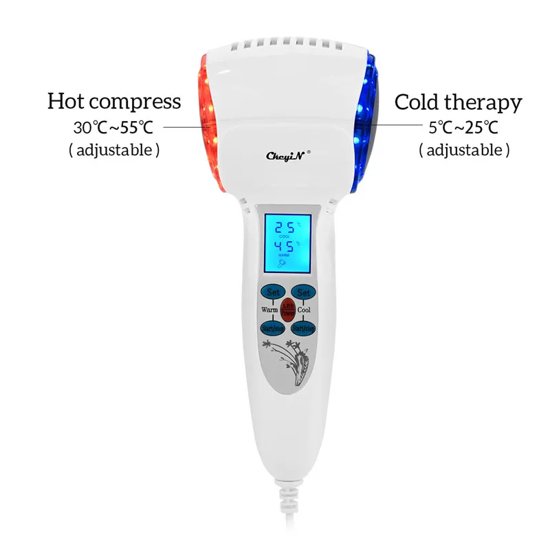 Массажер для красоты лица, подъемное устройство, горячий холодный молоток, Криотерапия, Голубой Фотон, лечение акне, уход за кожей, омоложение, машина для лица