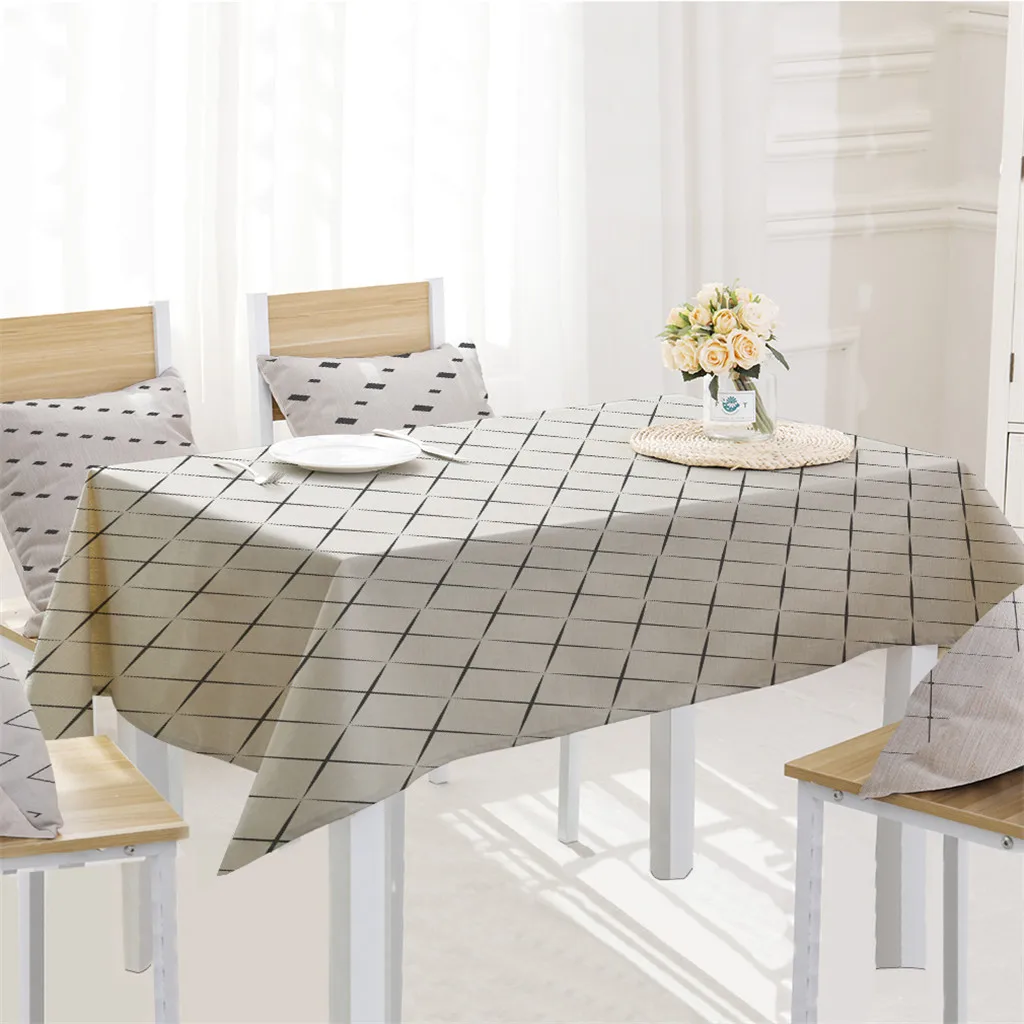 Ishowtienda Simple Non Slip Table Cloth Linen Tablecloth Table Cloth Linen Tablecloth