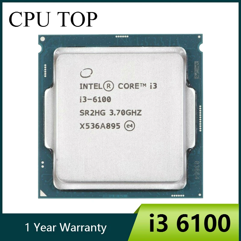 Intel Core i3 6100 3.7GHz 3M Cache Dual-Core 51W CPU Processor SR2HG LGA1151 good cpu