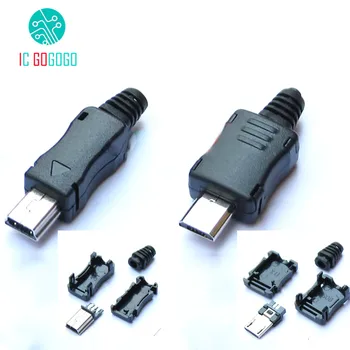 

10pcs Mini Micro USB Male Connector Plug Interface DIY Kits Data Cable Charging Wire Terminal Block Adapter Charger Socket