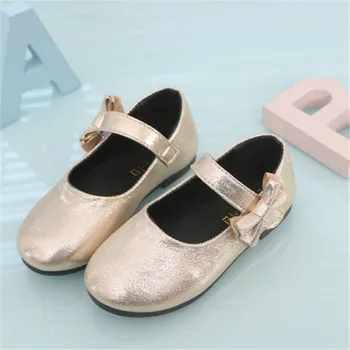 

Xinfstreet Baby Girls Shoes Bling Bow Cute Baby Kids Shoes For Girls Gloden Children Princess Shoes Girls Size 21-30