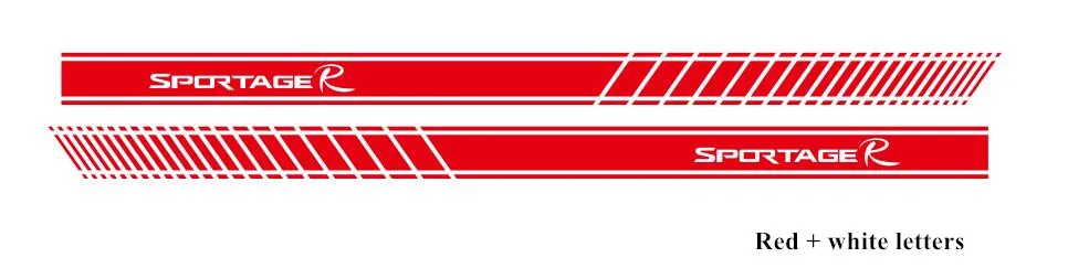 Red-white letters 2 шт./лот Sportage автомобильный боковой Стикер для KIA Sportage R Racing Sport Stripes Авто двери виниловые наклейки - Название цвета: Red-white letters