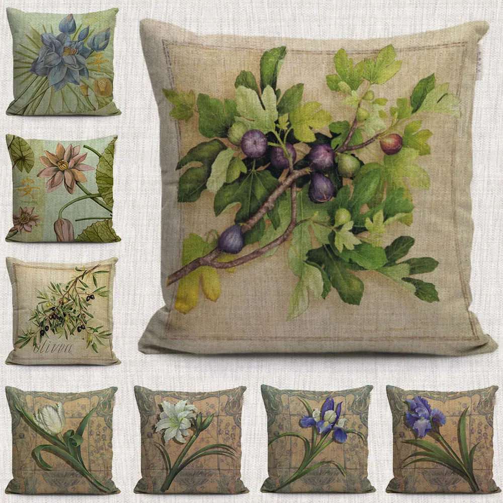 popular Magnolia floral decorative pillows covers green plants grape