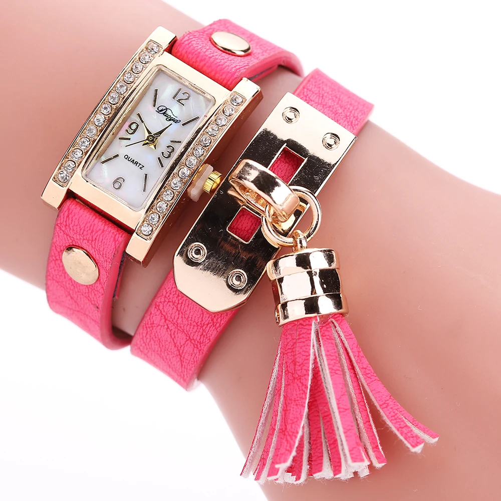 

Duoya Brand Luxury Watch Bracelet Women Quartz WristWatches Fashion Square Famous White Watch Women Gift Clock