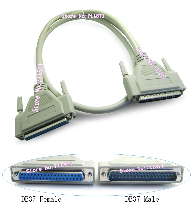 Houseuse 3 Meters Male to Male 37 Pin DB37 Connector Extension Cable Gray Houseuse 3 Meters Male to Male 37 Pin DB37 Connector Extension Cable Gray
