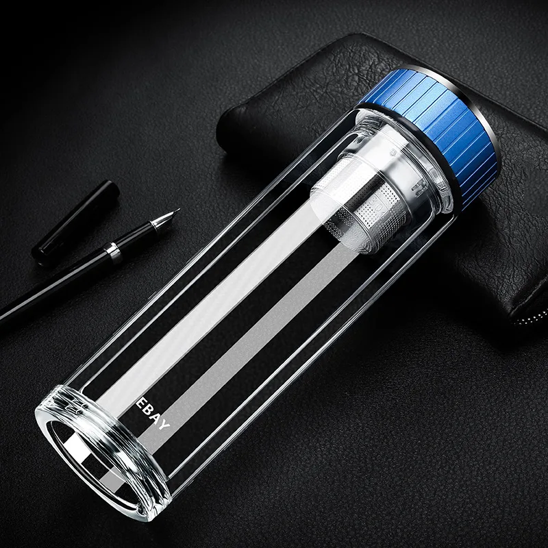 350ML My Glass Water bottles Double layer Stainless Steel Filter Tea