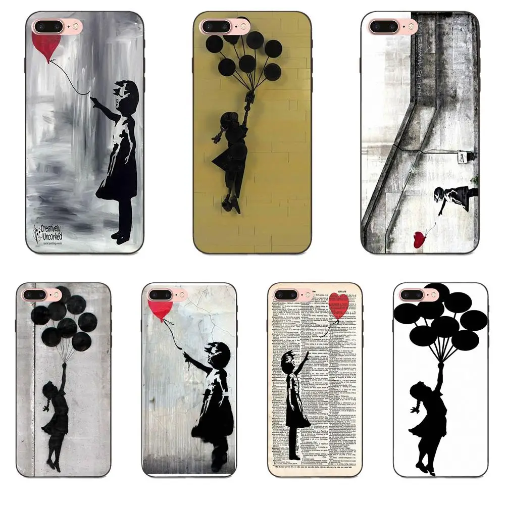 Чехол из ТПУ для Samsung Galaxy Note 4 8 9 S3 S4 S5 S6 S7 S8 S9 S10 Edge Plus Lite I9080 G313 Banksy Balloon Girl