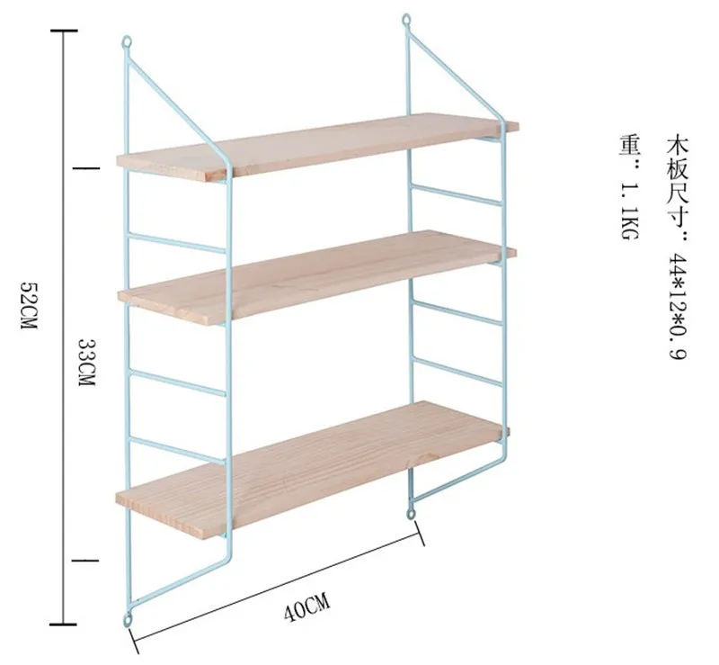 Nordic стиль 3 шт. деревянные доски металлическая настенная полка Nordic декоративная Полка Для Хранения Детская комната декоративный Органайзер держатели для хранения