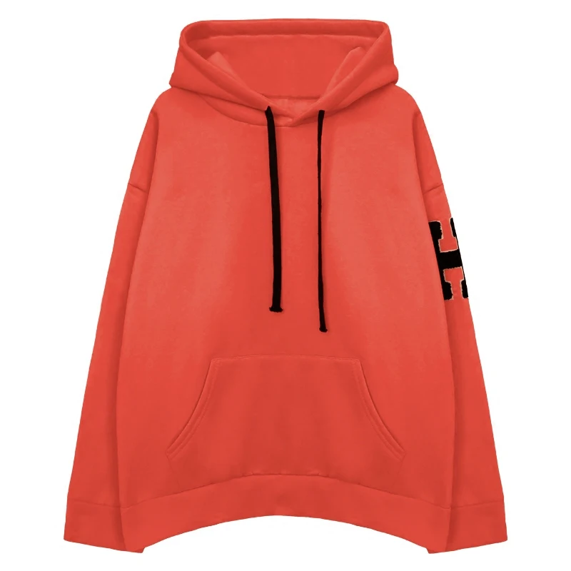 

Winter Women Loose Embroidery Hooded Cashmere Thick Casual Hoodie Coat Letters Knitted Fashion Hoodie XHSD-2076