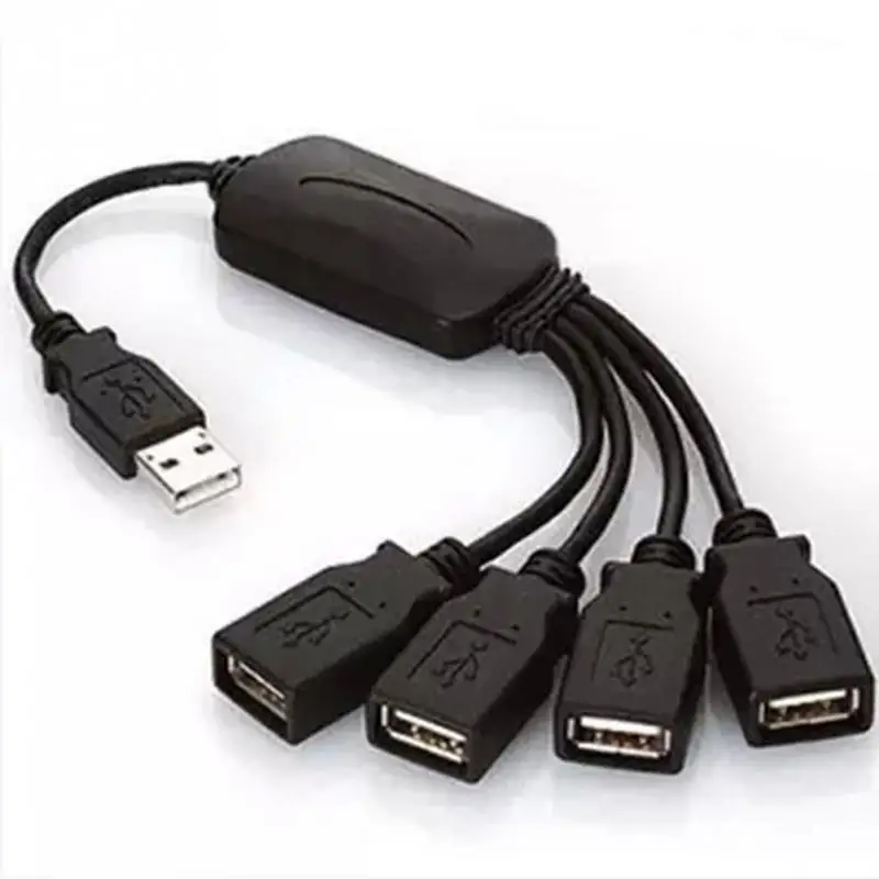 4 порта USB кабель, хаб расширения/сплиттер адаптер для портативных ПК USB 2,0 концентратор