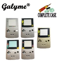 Горячее ограничительное стекло пластиковый корпус серебро и золото цвет чехол для Gameboy цветная игровая консоль мальчик оболочки W/Винты кнопки