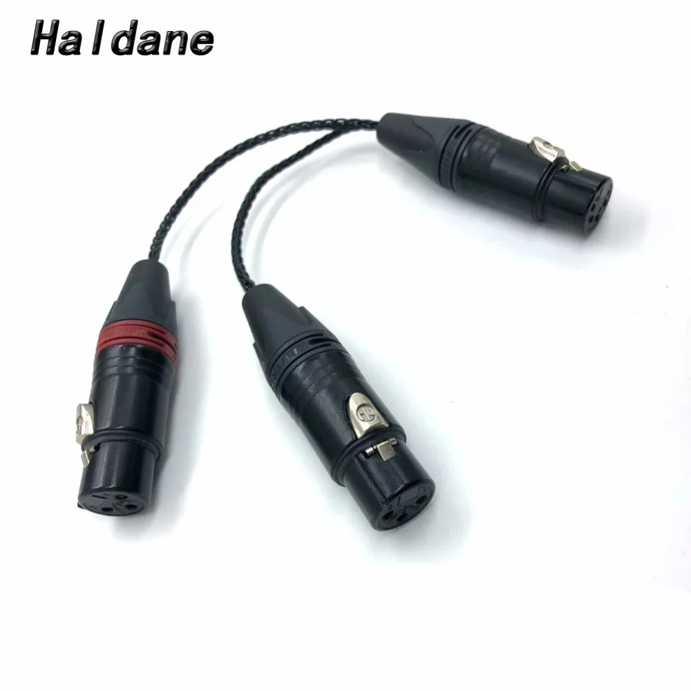 Бесплатная доставка 4pin XLR Female К 2x 3pin Hifi кабель аудио удлинители провод