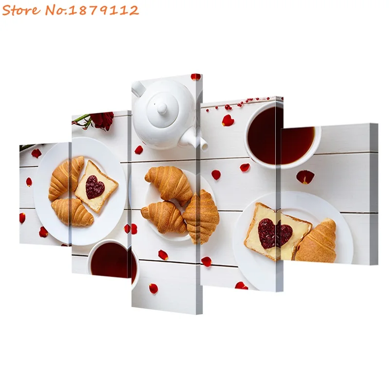 HDARTISAN-5-Pieces-Canvas-Art-Bread-Coffee-Food-On-Table-Wall-Pictures-For-Living-Room-Home (1)