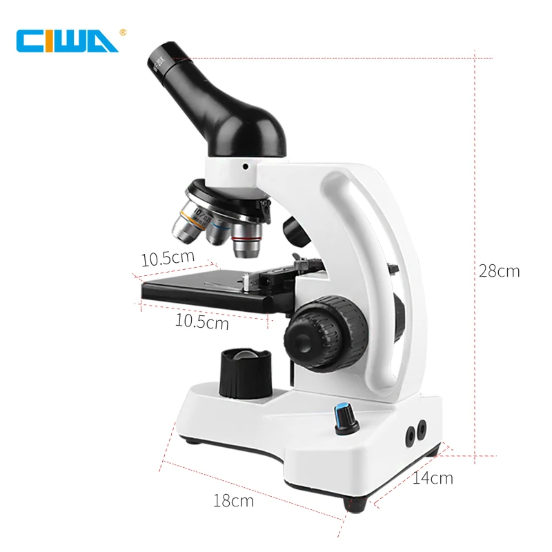 CIWA 1600X бинокль HD научный эксперимент МИКРОСКОП СВЕТОДИОДНЫЙ монокулярный Бинокль Профессиональный Биологический микроскоп