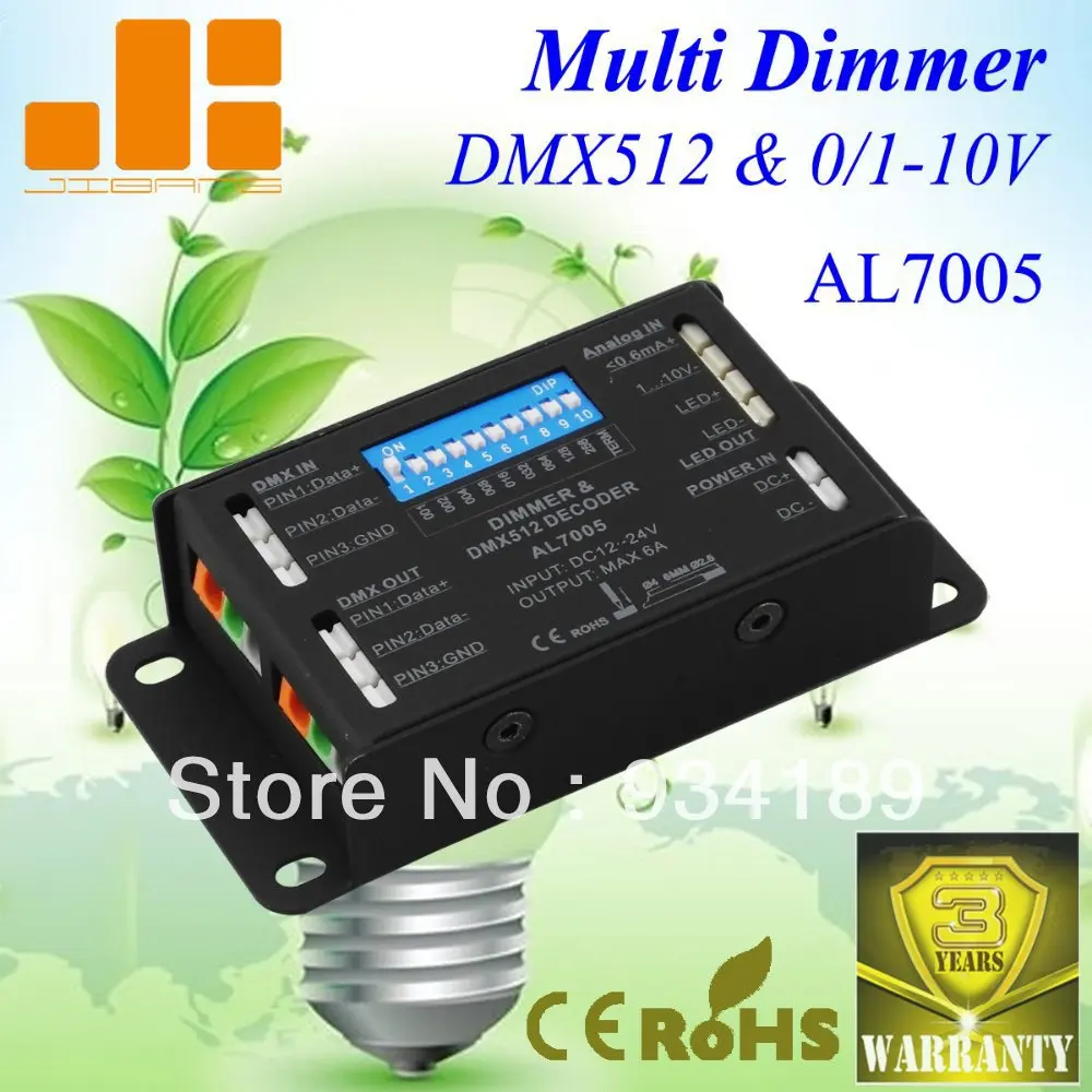 

Free Shipping DMX512 DIMMER & 0-10V DIMMER AND LED DRIVER 1 Channel DC12-24V Constant Voltage Single output <6A Model:AL7005