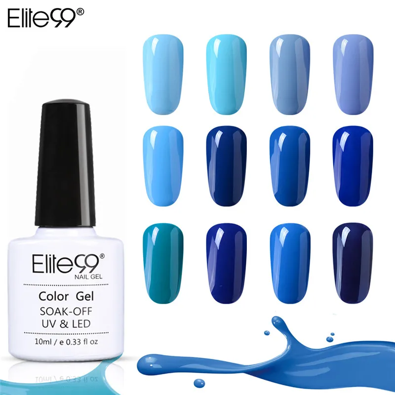  Elite99 10ML Blue Gel Nail Polish Top UV Led Gel Nail Art Varnish Hybrid Soak Off Gel Lacquer Lucky