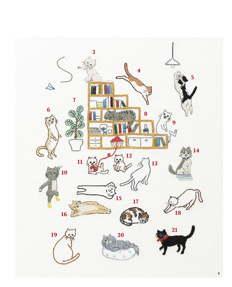 Cure cute cat Вышивка 380 узоров Японская книга ручной работы китайское издание|book