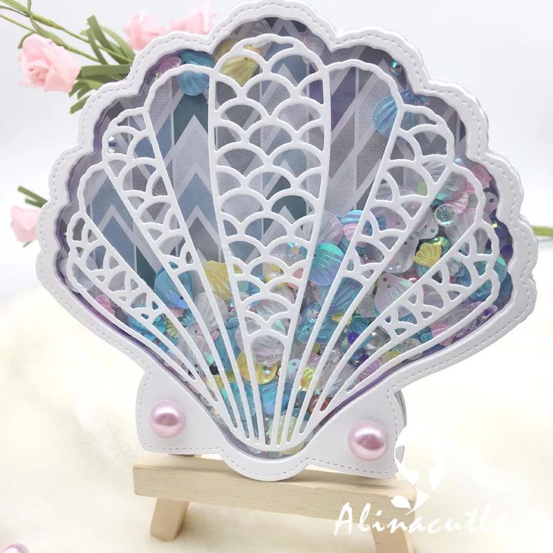 

Die Cut Metal Cutting Cut Nesting Big Shell Frame Alinacraft Scrapbook Paper Craft Handmade Card Punch Art Knife Cutter Die