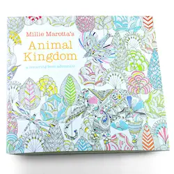 24 страницы английский edition царство животных раскраска для детей взрослых снять стресс рисунок Secret Garden книжка-раскраска