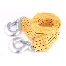 BBQ@ FUKA 3 тонны сверхмощный 12 футов 2 крючка дорожный аварийный прицеп веревка буксировочная линия ремень желтый подходит для F-Pace XE Sorento автомобиль-Стайлинг