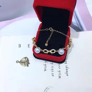 

Bowknot Gold Color 925 Silver Bracelet Settings Findings Mountings Base Parts Bangle for Akoya Edison Pearls Jade Coral Beads