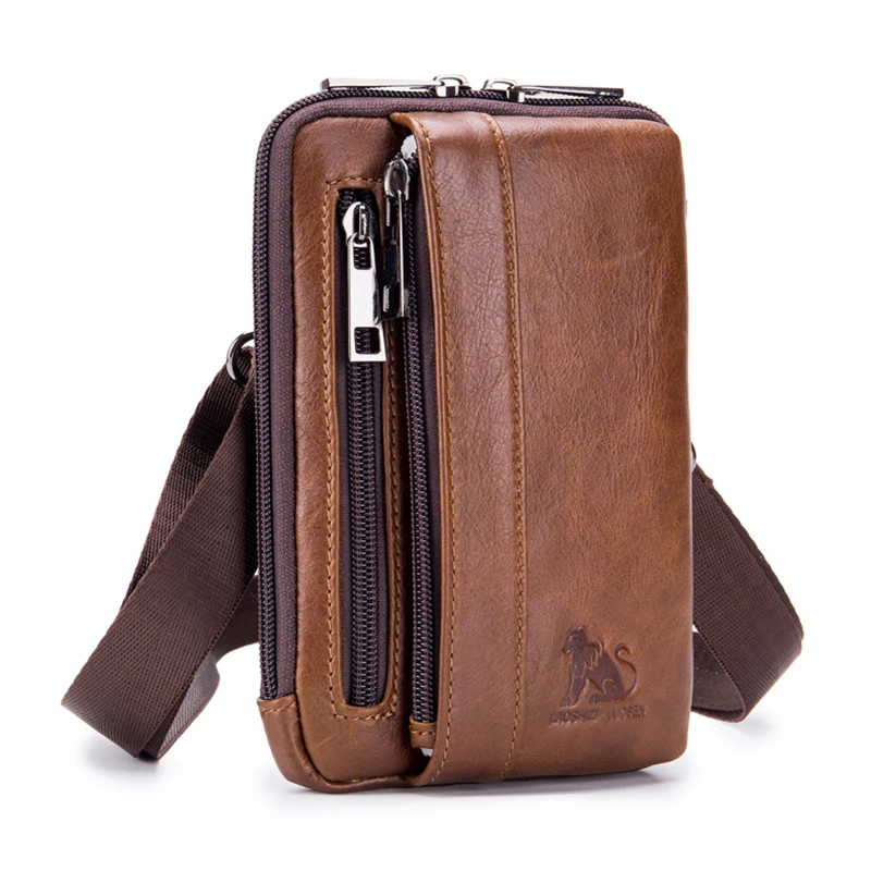 

Genuine Leather Belt Bag Waist Packs For Men Small Fanny Pack Phone Pouch Bag Travel Male Waist men's Bag Leather Pouch fashion