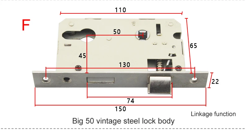 Большой корпус 50 замков, 5045 анти-замок, старомодный, тяжелая пружина, функция связи, длина 145, медь и сталь, материал