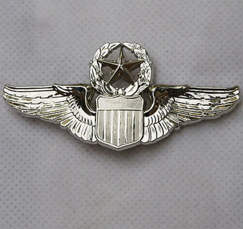 USAF U.S. Air Force Military Command Pilot Metal Wings Badge Pin US201
