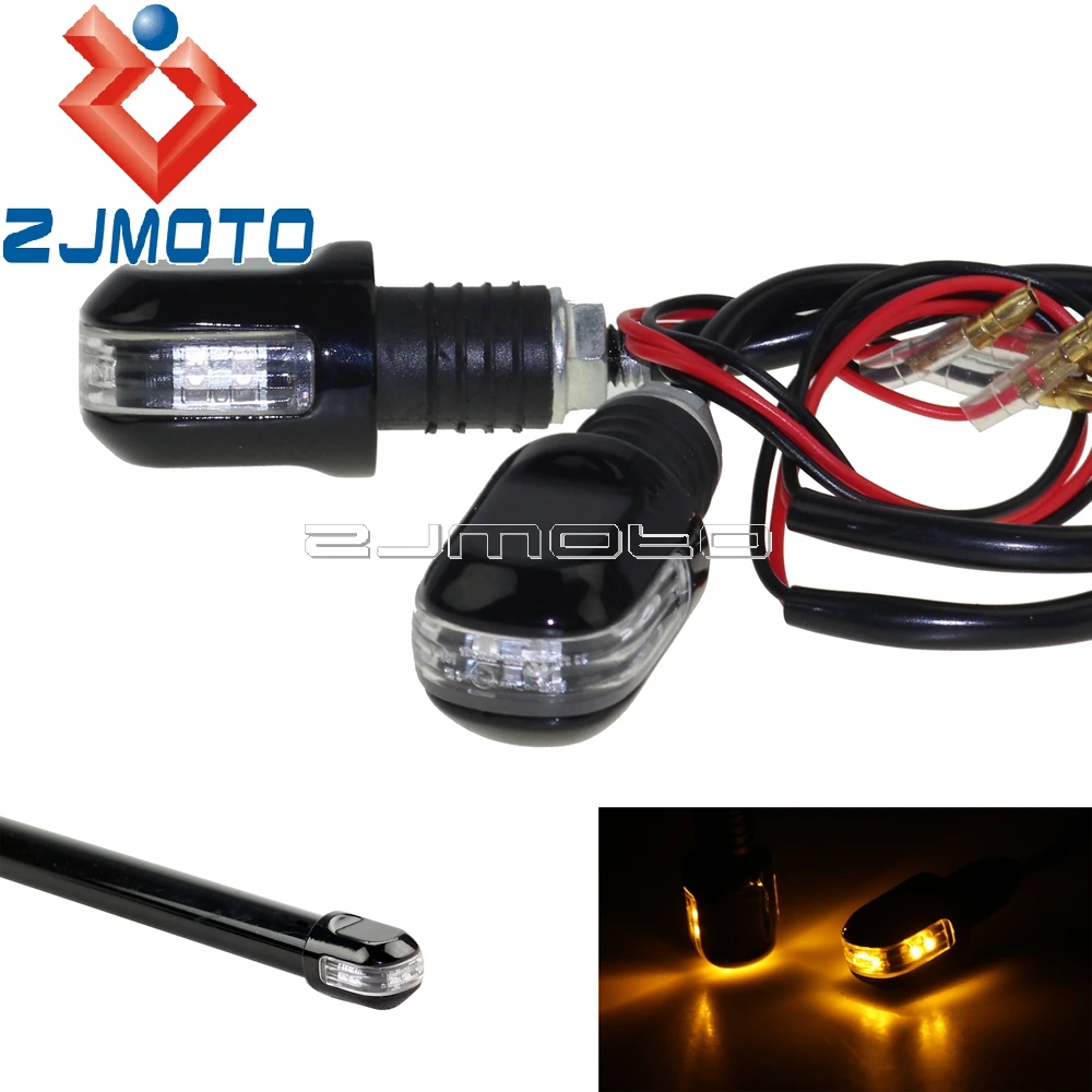 Motorcycle 7/8" Handlebar Turn Signals Handle Bar End Supermoto LED