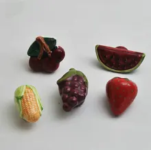 Lovely Childlike Ceramic Fruit Shape Cupboard Closet Cabinet Drawer Furniture Knob For Nursery 5PCS Different Fruit Cartoon