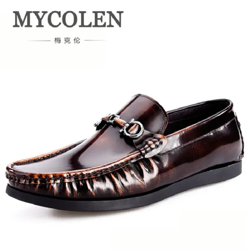 

MYCOLEN Men's Flats Shoes Luxury Brand Slip-On Man Oxfords Driving Shoes Autumn Leather Mens Casual Shoes Sapato Masculino