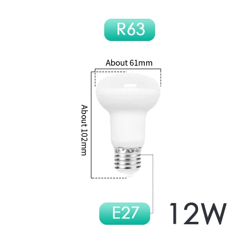 R39 R50 R63 R80 диммируемая E27 E14 Светодиодная лампа Bombillas лампа cfl светодиодные лампы-ампулы светильник Лампада экономия 3 Вт 5 Вт 9 Вт энергии 220 В 110 В - Испускаемый цвет: R63 12W E27