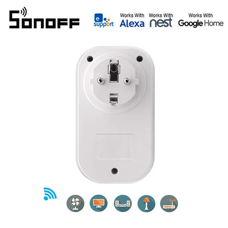 

Sonoff S20 smart wireless Power Socket EU Standard WiFi/Voice/ewelink remote control home automation kit for Alexa/Google home