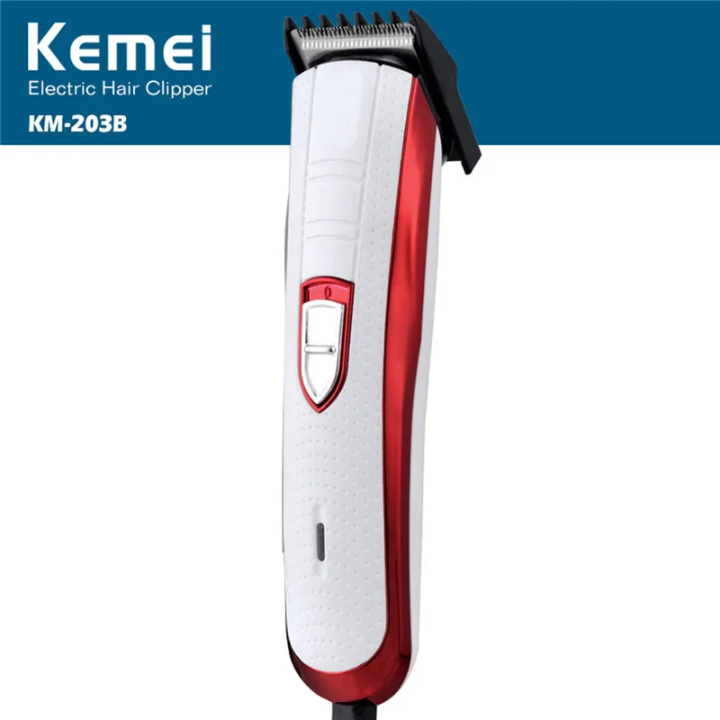 Профессиональная электрическая машинка для стрижки волос Kemei KM-203B, триммер, бритва, ножницы для стрижки волос, бесшумная, используется для мужчин и детей - Цвет: Красный