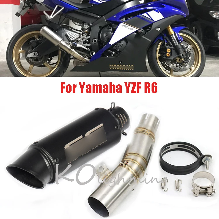 

YZF R6 Motorcycle Exhaust Tip Muffler Exhaust Pipe Link Connect Tube Slip on Whole Set Pipe for Yamaha YZF R6 2006-2016