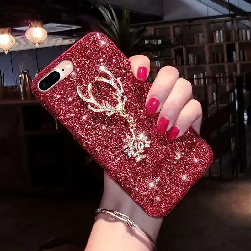 

Luxury Sparkle Shiny Phone Case for huawei honor 8X honor PLAY Powder Sequins Hard PC Back Cover For huawei Y9 2019 Fundas
