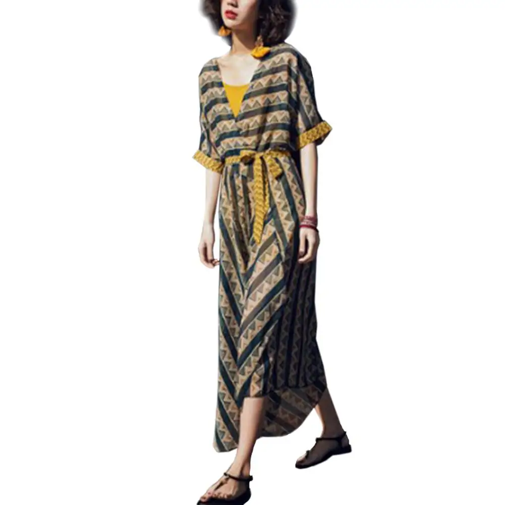 mrwonder 2pcs/Set Women Long Irregular Dress Fashion Bohemia Style Elegant Summer | Женская одежда