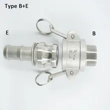 1/2"  to 2"  Type B +  E   Quick Camlock Adapter 304 Stainless Steel Male Coupler  BSPT Thread