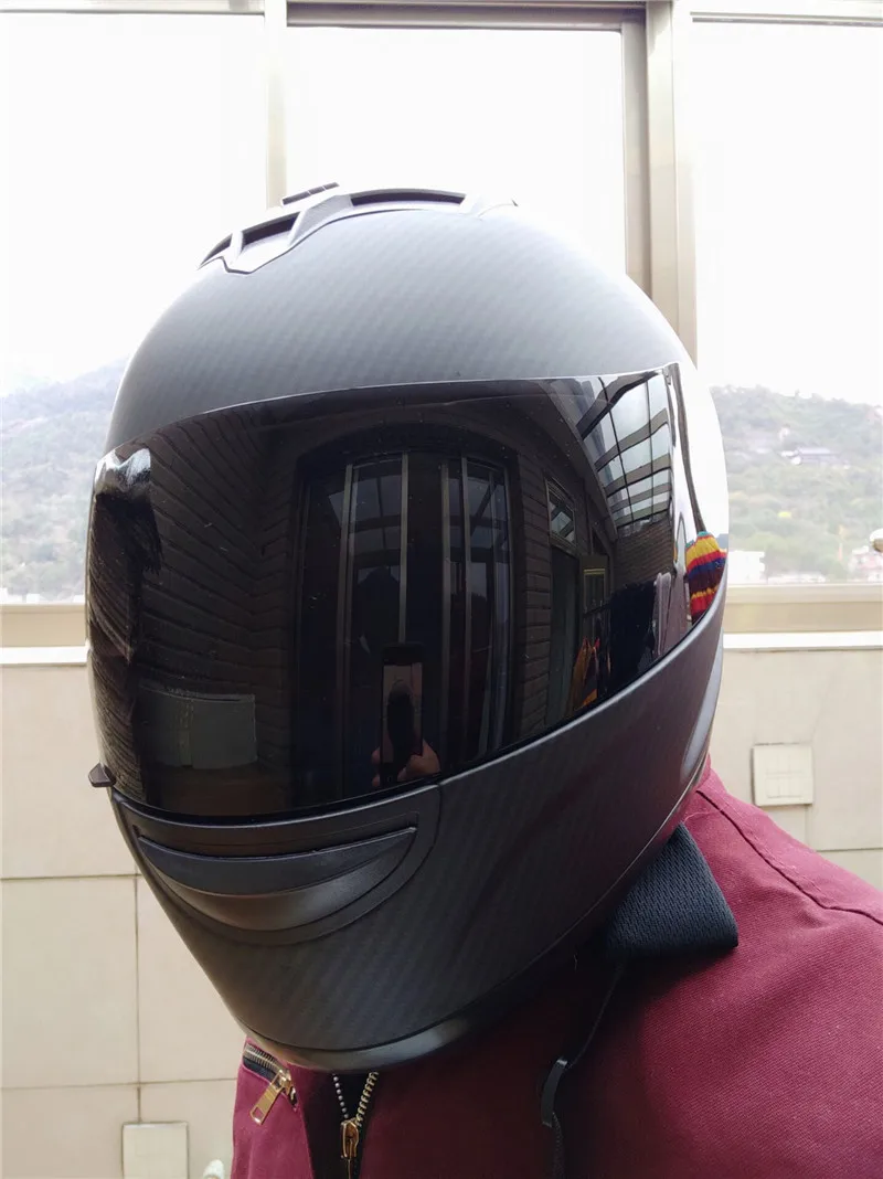 Мотоциклетный шлем из углеродного волокна, черный, для мотокросса, Ретро стиль, для скутера, шлемы для езды на мотоцикле, мужской шлем для мотокросса, Casco