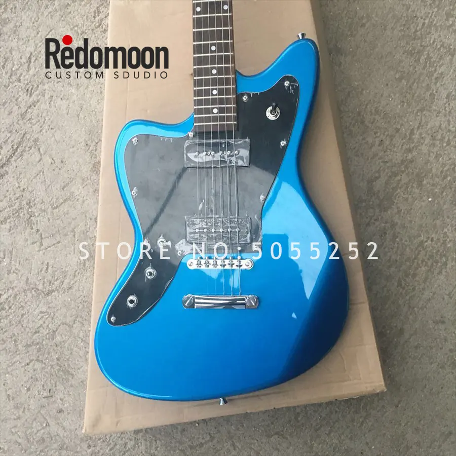 

Factory custom JM6 left-handed electric guitar with rosewood fretboard blue color musical instrument shop